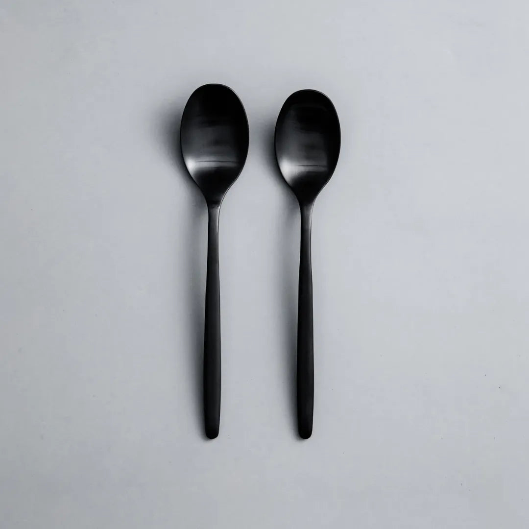 Individual & Matching Pieces-JAZZUPCO-Matte Black-Dinner Spoon (2 Pieces)-JAZZUPCO