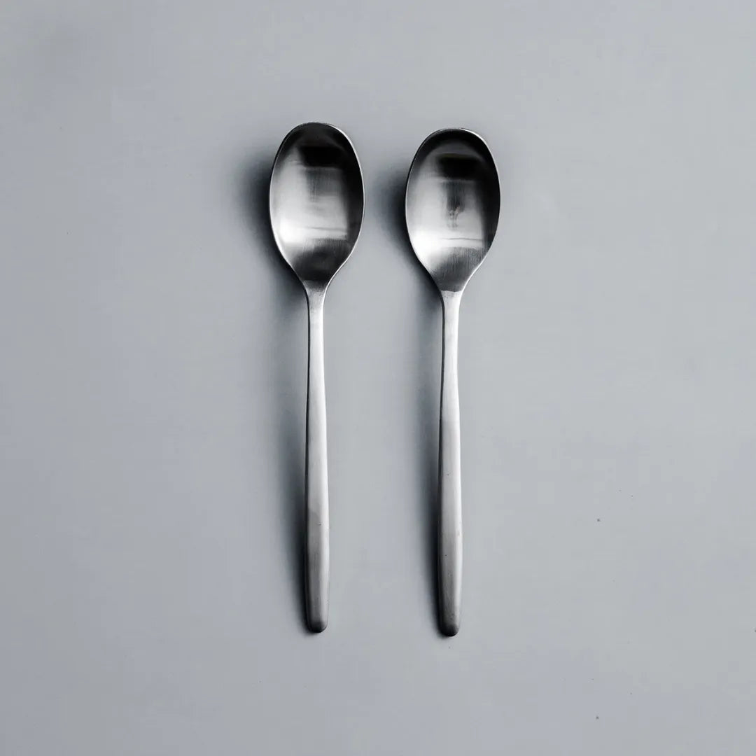 Individual & Matching Pieces-JAZZUPCO-Matte Silver-Dinner Spoon (2 Pieces)-JAZZUPCO