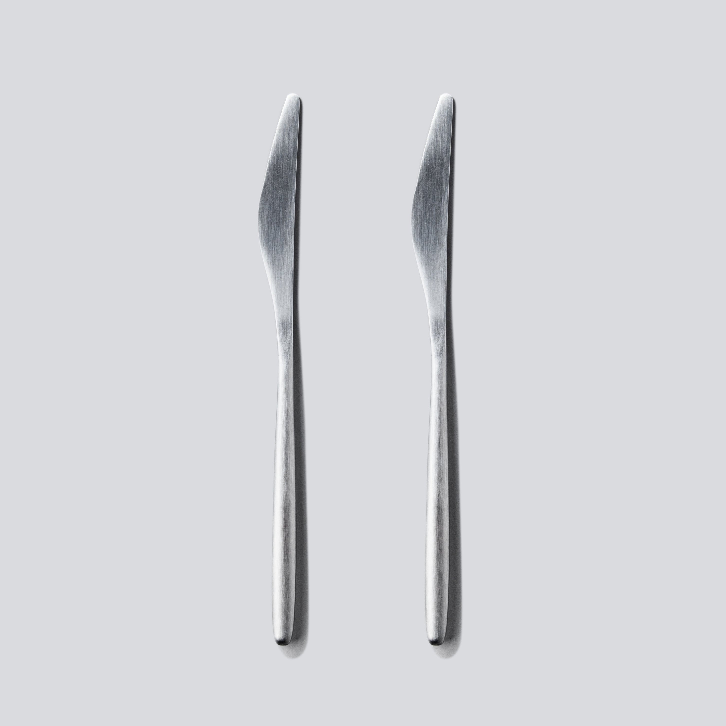 Individual Pieces-JAZZUPCO-Matte Silver-Minimalist 2.0-Dinner Knife (2 Pieces)-JAZZUPCO